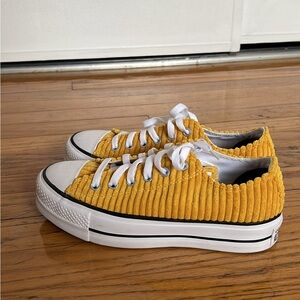 Converse platform Yellow Corduroy Sneakers